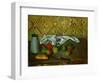 Fruits, Napkin and Milk Jar-Paul Cézanne-Framed Giclee Print