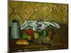 Fruits, Napkin and Milk Jar-Paul Cézanne-Mounted Giclee Print