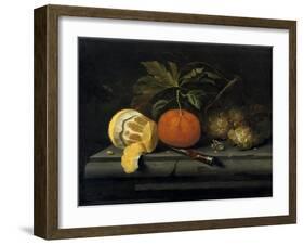 Fruits on a Table Setting of Stone, C1653-1659-Johannes Borman-Framed Giclee Print