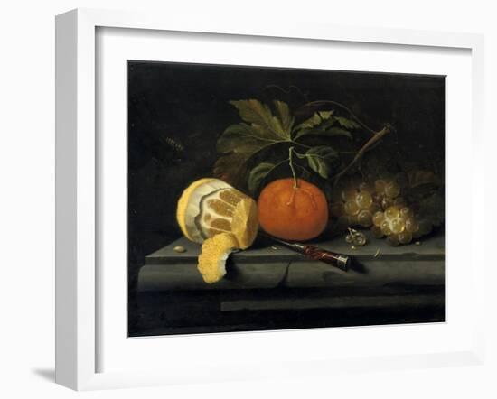 Fruits on a Table Setting of Stone, C1653-1659-Johannes Borman-Framed Giclee Print