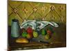 Fruits, serviette et boite a lait. Canvas, 60 x 73 cm RF 1960-10.-Paul Cezanne-Mounted Giclee Print