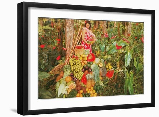 Fruits, Vegetables in Jungle Paradise-null-Framed Art Print