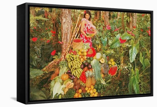 Fruits, Vegetables in Jungle Paradise-null-Framed Stretched Canvas