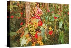 Fruits, Vegetables in Jungle Paradise-null-Stretched Canvas