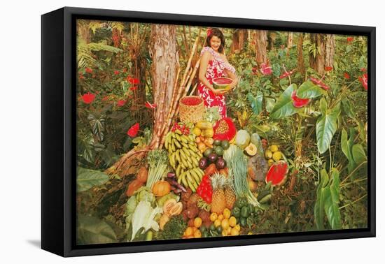 Fruits, Vegetables in Jungle Paradise-null-Framed Stretched Canvas