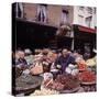 Fruits, Vegetables, Meat, Polutry, and Flowers Sold in Rue Mouffetard Market, Quartier Latin-Alfred Eisenstaedt-Stretched Canvas