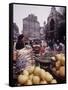 Fruits, Vegetables, Meat, Polutry, and Flowers Sold in Rue Mouffetard Market, Quartier Latin-Alfred Eisenstaedt-Framed Stretched Canvas