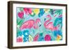 Fruity Flamingos I-Farida Zaman-Framed Art Print