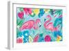 Fruity Flamingos I-Farida Zaman-Framed Art Print