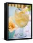 Fruity Pineapple Drink with Ice Cubes and Lemon-Foodcollection-Framed Stretched Canvas