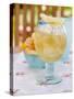 Fruity Pineapple Drink with Ice Cubes and Lemon-Foodcollection-Stretched Canvas