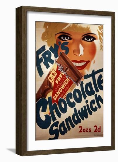 Fry's Chocolate Sandwich Advert-null-Framed Art Print