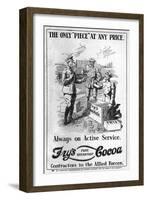 Fry's Cocoa Advertisement, WW1-null-Framed Art Print