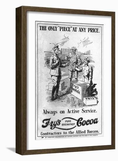 Fry's Cocoa Advertisement, WW1-null-Framed Art Print