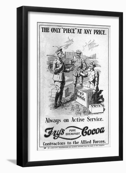 Fry's Cocoa Advertisement, WW1-null-Framed Art Print