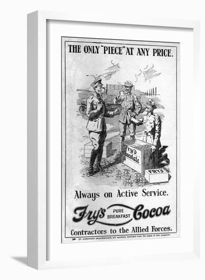 Fry's Cocoa Advertisement, WW1-null-Framed Art Print
