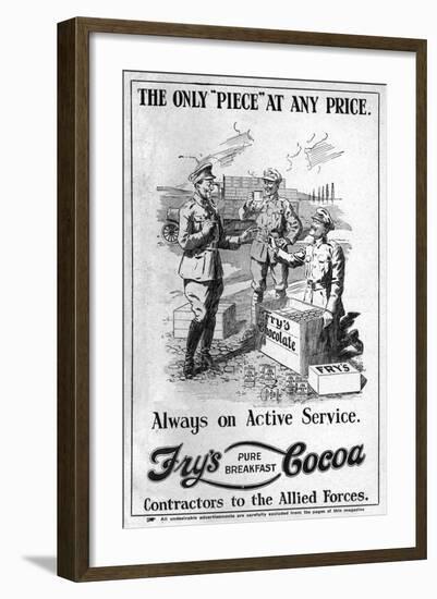 Fry's Cocoa Advertisement, WW1-null-Framed Art Print