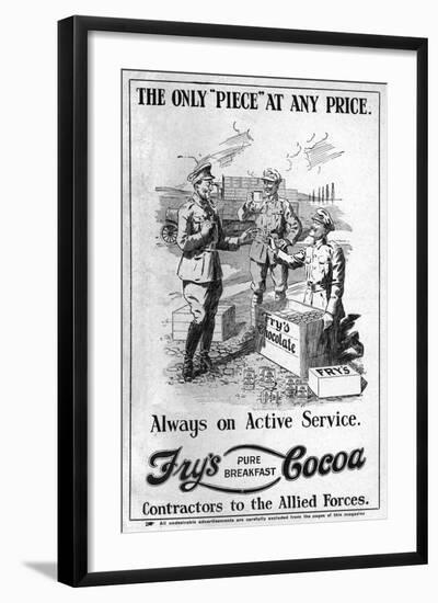 Fry's Cocoa Advertisement, WW1-null-Framed Art Print