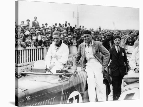 Fs Barnes in the Centre, Ah Langley to His Right, with a Singer Nine Sports Car, 1930s-null-Stretched Canvas