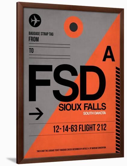 FSD Sioux Falls Luggage Tag I-NaxArt-Framed Art Print