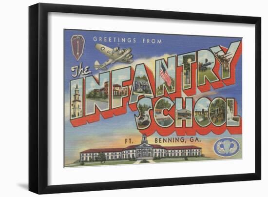 Ft. Benning, Georgia - Infantry School-Lantern Press-Framed Art Print