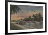 Ft. Lauderdale, FL - New River View & Andrews Ave-Lantern Press-Framed Premium Giclee Print