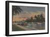 Ft. Lauderdale, FL - New River View & Andrews Ave-Lantern Press-Framed Premium Giclee Print