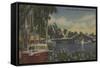 Ft. Lauderdale, FL - New River View & Drawbridge-Lantern Press-Framed Stretched Canvas