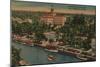 Ft. Lauderdale, FL - View of New River & Court House-Lantern Press-Mounted Art Print