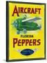 Ft. Lauderdale, Florida - Aircraft Pepper Label-Lantern Press-Stretched Canvas
