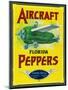 Ft. Lauderdale, Florida - Aircraft Pepper Label-Lantern Press-Mounted Art Print