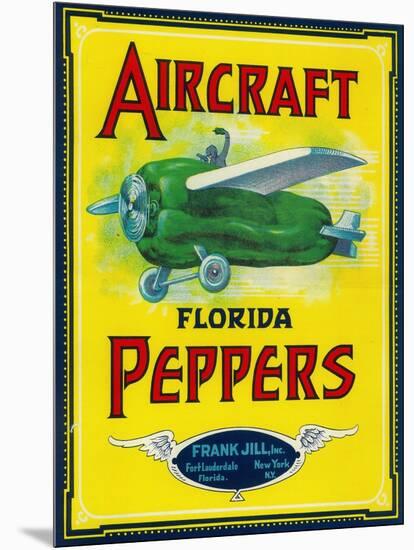 Ft. Lauderdale, Florida - Aircraft Pepper Label-Lantern Press-Mounted Art Print