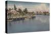 Ft. Lauderdale, Florida - Canal Scene-Lantern Press-Stretched Canvas