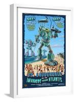 Ft. Lauderdale, Florida - Ft. Lauderdale vs. Atlantean Invaders-Lantern Press-Framed Art Print