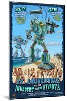 Ft. Lauderdale, Florida - Ft. Lauderdale vs. Atlantean Invaders-Lantern Press-Mounted Art Print