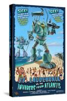 Ft. Lauderdale, Florida - Ft. Lauderdale vs. Atlantean Invaders-Lantern Press-Stretched Canvas