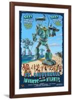 Ft. Lauderdale, Florida - Ft. Lauderdale vs. Atlantean Invaders-Lantern Press-Framed Art Print