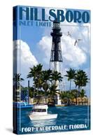 Ft. Lauderdale, Florida - Hillsboro Inlet Light-Lantern Press-Stretched Canvas