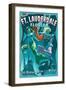 Ft. Lauderdale, Florida - Live Mermaids-Lantern Press-Framed Art Print