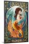 Ft. Lauderdale, Florida - Mermaid Scene-Lantern Press-Mounted Art Print