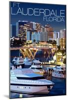 Ft. Lauderdale, Florida - Night Scene-null-Mounted Poster