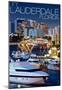 Ft. Lauderdale, Florida - Night Scene-null-Mounted Poster