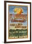 Ft. Lauderdale, Florida - Orange Grove Vintage Sign-Lantern Press-Framed Art Print