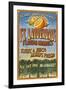 Ft. Lauderdale, Florida - Orange Grove Vintage Sign-Lantern Press-Framed Art Print