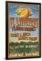 Ft. Lauderdale, Florida - Orange Grove Vintage Sign-Lantern Press-Framed Art Print