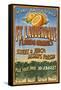 Ft. Lauderdale, Florida - Orange Grove Vintage Sign-Lantern Press-Framed Stretched Canvas