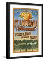 Ft. Lauderdale, Florida - Orange Grove Vintage Sign-Lantern Press-Framed Art Print