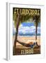 Ft. Lauderdale, Florida - Palms and Hammock-Lantern Press-Framed Art Print