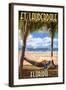 Ft. Lauderdale, Florida - Palms and Hammock-Lantern Press-Framed Art Print