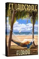 Ft. Lauderdale, Florida - Palms and Hammock-Lantern Press-Stretched Canvas